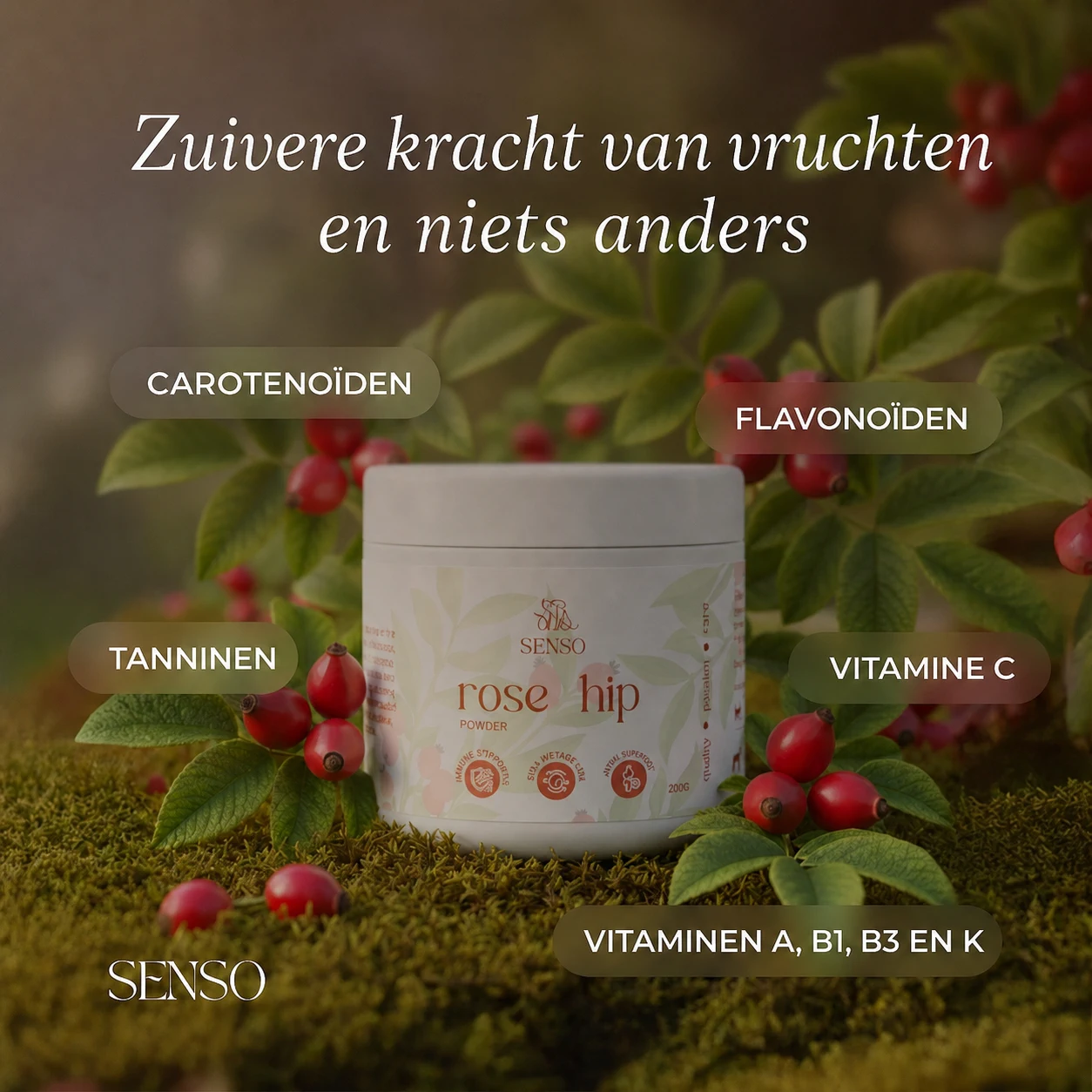 Ingrediënteninfographic van Rozenbottel